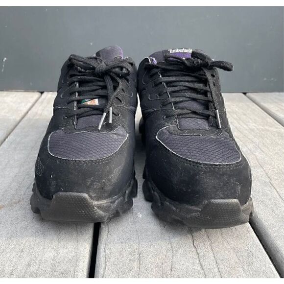 Timberland PRO Shoes Womens Size 7 W Black Purple Powertrain Alloy Toe - Picture 9 of 9